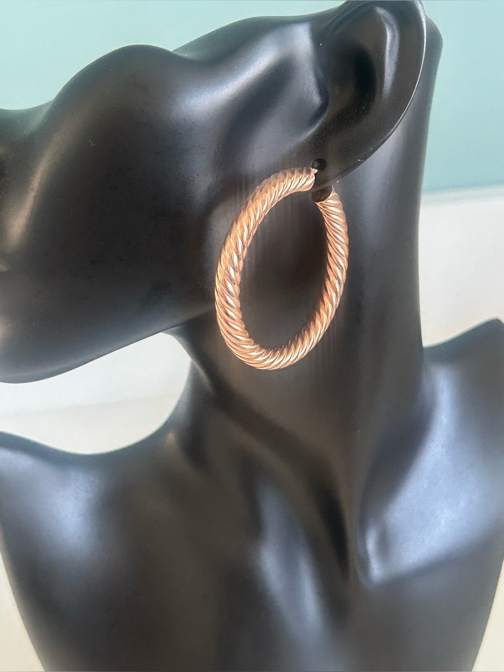 Twisted Rope Bronze Hoops - Picture 2 of 5